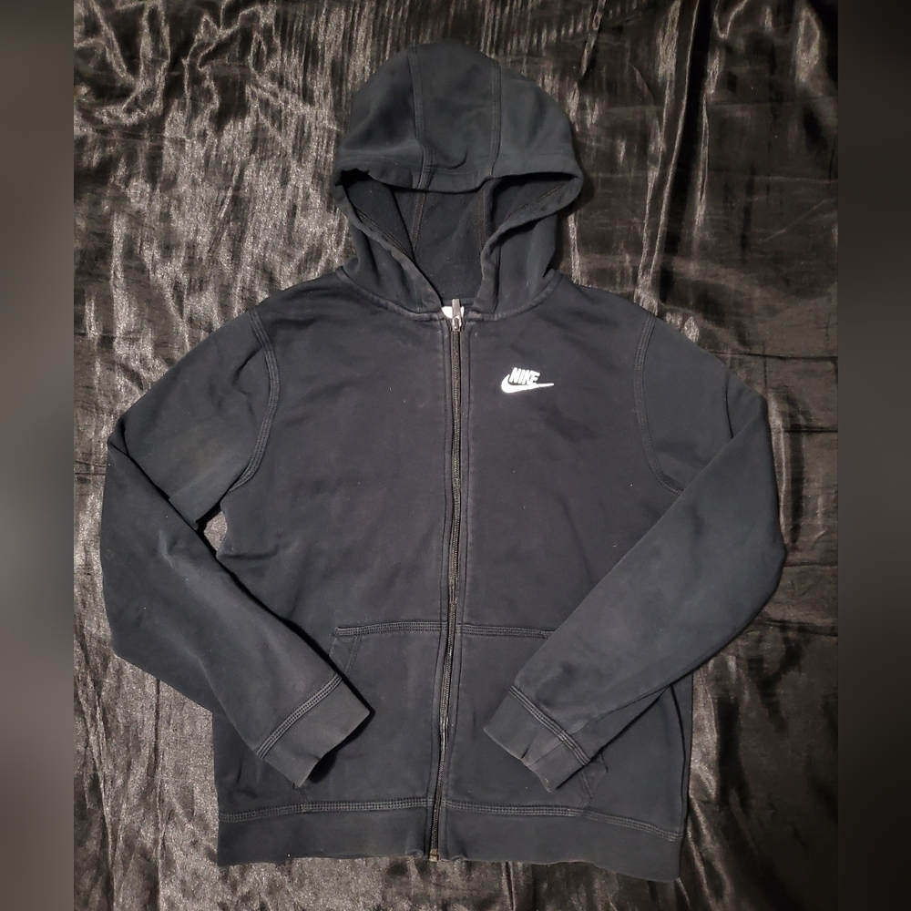 Nike Zip-Up Hoodie, Black, Boys XL